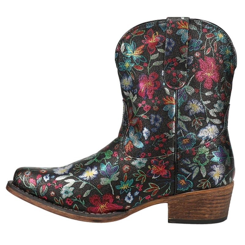 ROPER Womens Ingrid Floral Metallic Snip Toe Casual Boots Ankle Low Heel 1-2" - Multi - Size 9.5 B - Image 3